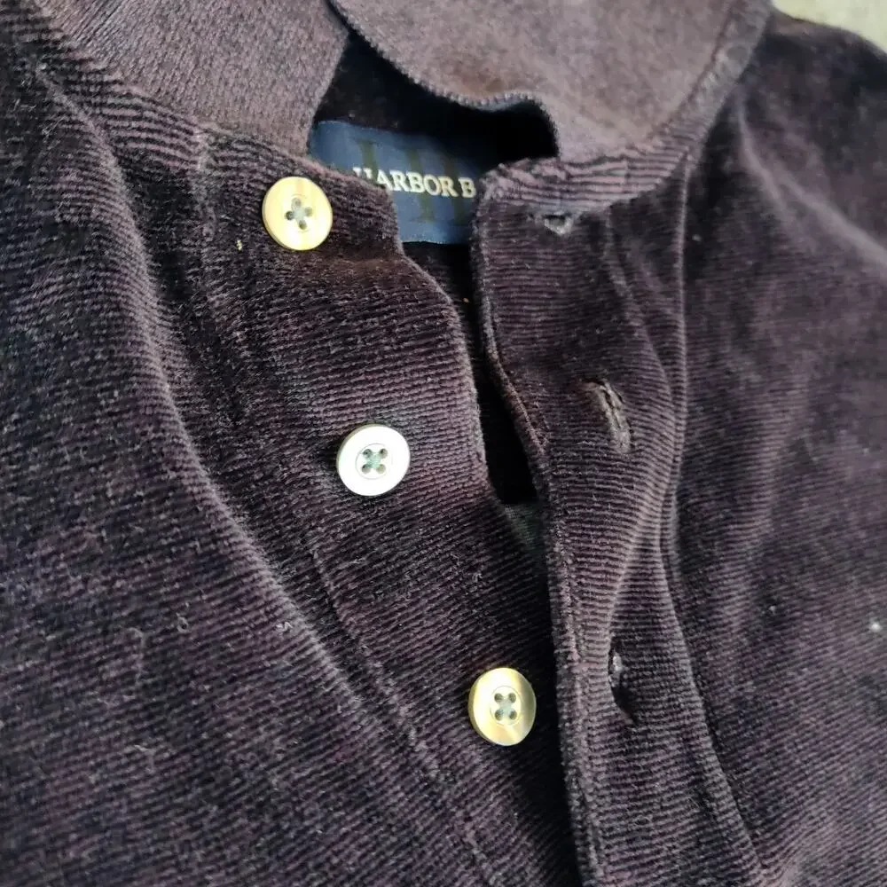 Harbor Bay 2XL Big Purple Brown Long Sleeve Shirt Velour - Picture 2 of 5